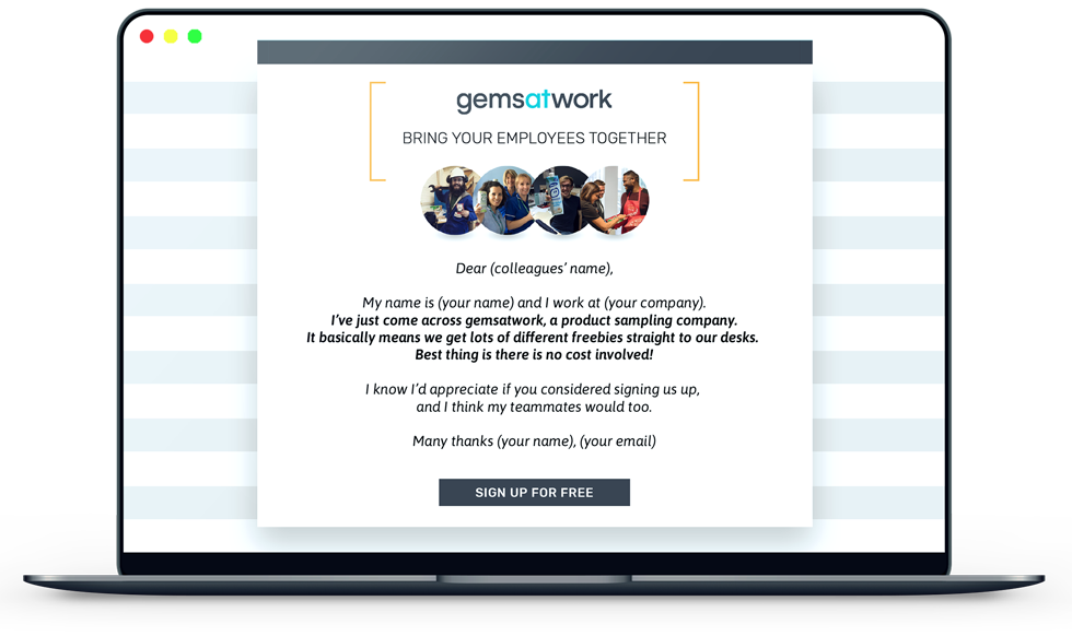 Screenshot showing our referral email